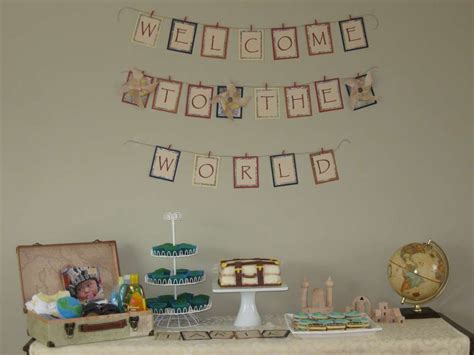 Welcome To The World Baby Shower Welcome To The World Travel Themed