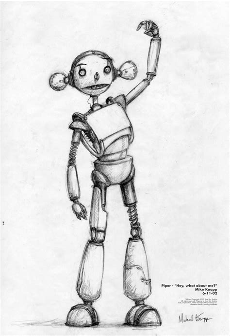 A Drawing Of A Robot Holding Up A Piece Of Paper In The Air With One Hand