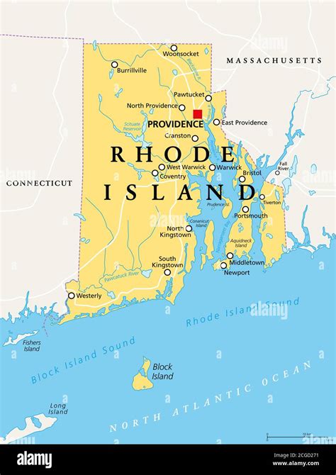 Rhode Island Political Map With The Capital Providence State Of Rhode