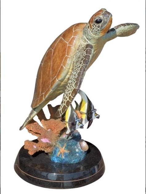 Sea Turtle Flight Bronze Sculpture Ap 2002 20 In By Robert Wyland
