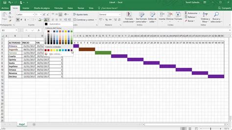 C Mo Hacer Un Diagrama De Gantt En Excel Youtube