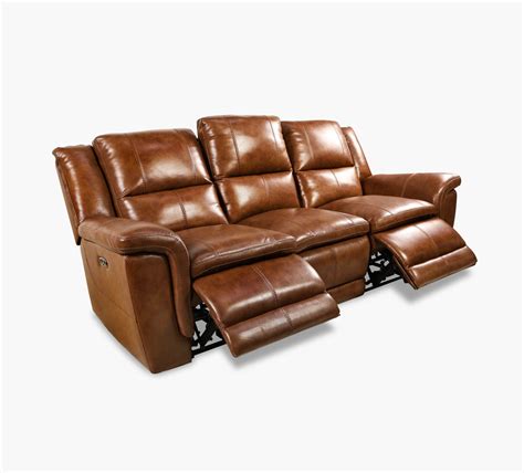 Spartan Leather Dual Power Reclining Sofa Kanes Furniture