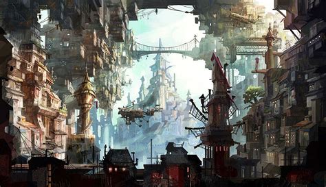 By Artist Inno Choi Steampunk City Fantasy City Fantasy Landscape