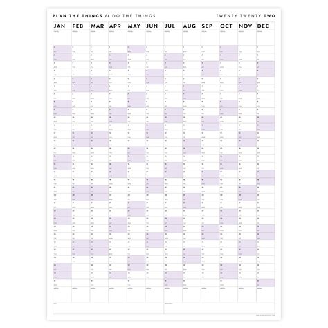 Printable 2022 Wall Calendar Digital Pdf Instant Download 2022 Wall