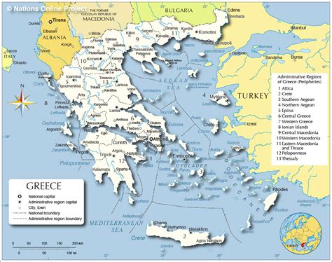 Administrative Map Of Greece Nations Online Project