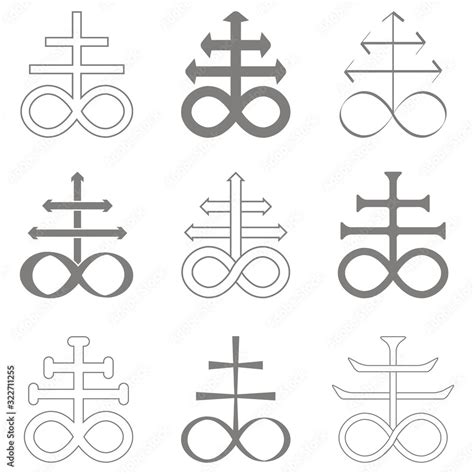 Vector Set With Occult Symbol Leviathan Cross Stock Vector Adobe Stock