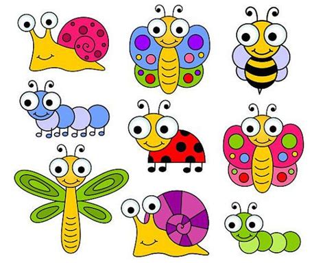 Cute Bugs Clip Art Insects Clipart Ladybug Snail Etsy Insect