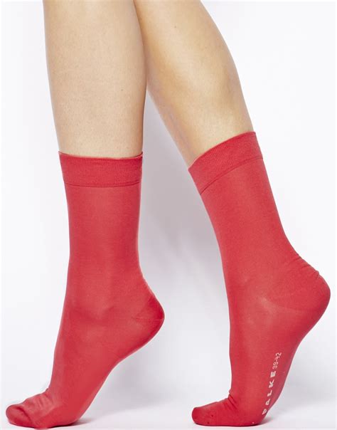 Falke Cotton Touch Ankle Socks In Red Lyst