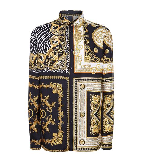 Versace Signature 17 Print Silk Shirt For Men Lyst Uk