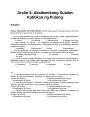 Aralin 3 Akademikong Sulatin Katitikan Ng Pulong Docx Aralin 3