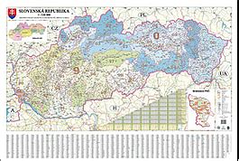 48,44° oder 48° 26' 24 nord. Slowakei PLZ Karte 138 x 93cm