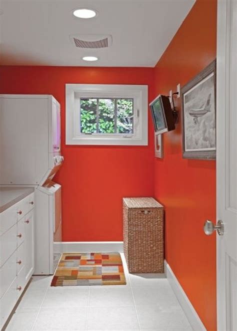 Best Laundry Room Design With Orange Color