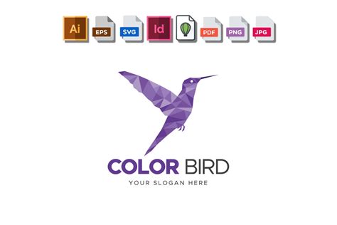 Color Bird Logo By M9 Design Thehungryjpeg