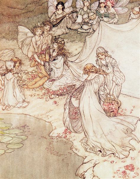 Illustration For A Fairy Tale Fairy Queen Covering A Child