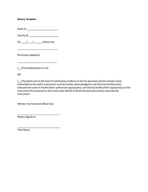 Notary Acknowledgement Template Tutore Org Master Of Documents