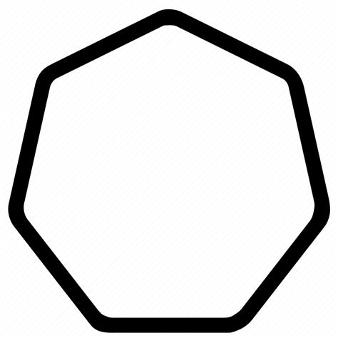 Heptagon Outline Polygons Rounded Shapes Signs Symbols Icon