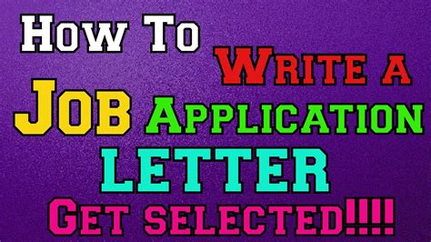 Writing a cover letter is simpler than you think. How to write a Job Application Letter and Get Selected ...