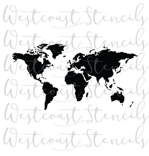 World Map Stencil Globe Earth Cookie Stencil Etsy