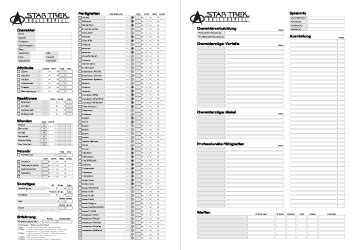 Um an einem pen & paper abenteuer teilzunehmen brauchst du erstmal einen charakter. Charakterbogen Star Trek RPG (Coda) auf Deutsch - Edieh