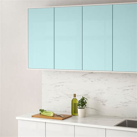 JÄrsta Door High Gloss Light Turquoise 40x80 Cm Ikea