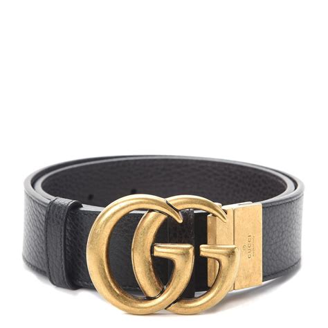 Gucci Calfskin Double G Reversible Belt 70 28 Black Brown 259576