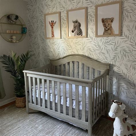 Fern Leaves Nursery Removable Wallpaper Minimal Design Baby Etsy