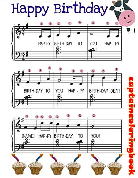 Kids Easy Piano Music And Step By Step Lesson Happy Birthday Piano