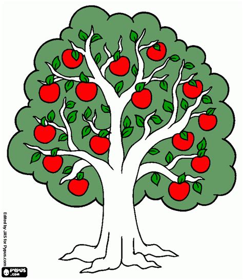 Arbol De Manzanas Dibujo Manzana De Dibujos Animados Sobre Fondo