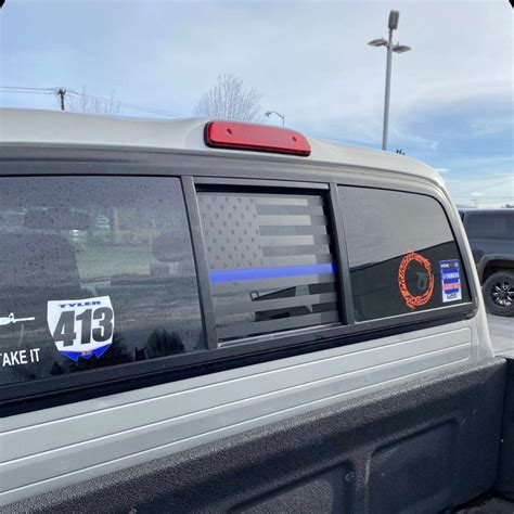 Toyota Tacoma Rear Slider Window American Flag Sticker By Bank Etsy