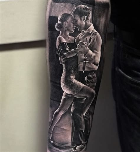 One couple even got tattoos of two halves of an avocado! Couples dancing tattoo by Donatys. Limited availability at ...