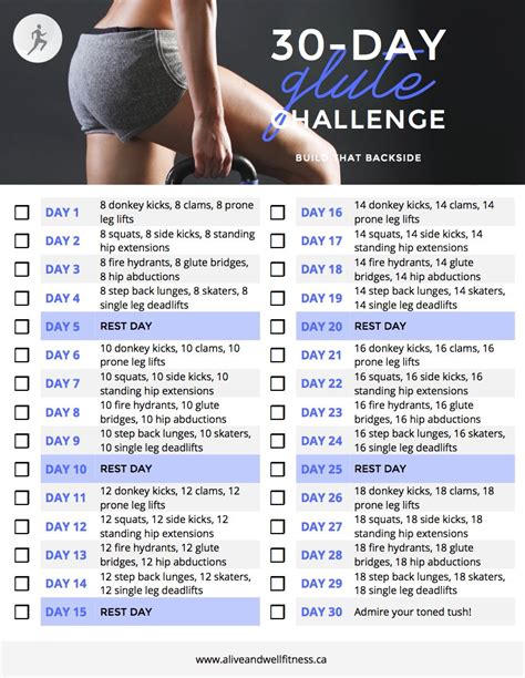Glute Challenge Workout Challenge Workout Challenge