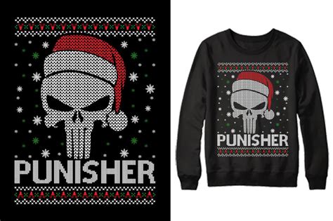 Punisher Skull Ugly Christmas Sweater Graphic By Best Merch Tees