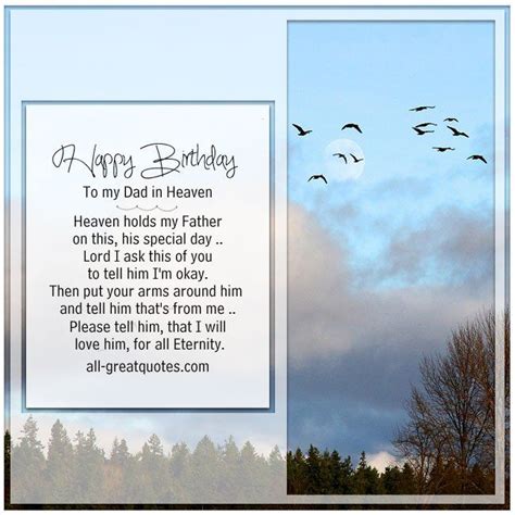 Emotional birthday messages will make the occasion a memorable one. Dad Birthday In Heaven Dad | Dad in heaven, Happy heavenly ...