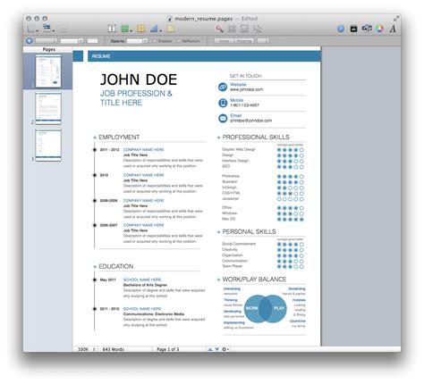 Find the most attractive and impressive collection of free modern resume templates. Modern Resume Template - MacTemplates.com