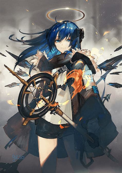 720x1280px Free Download Hd Wallpaper Arknights Blue Hair