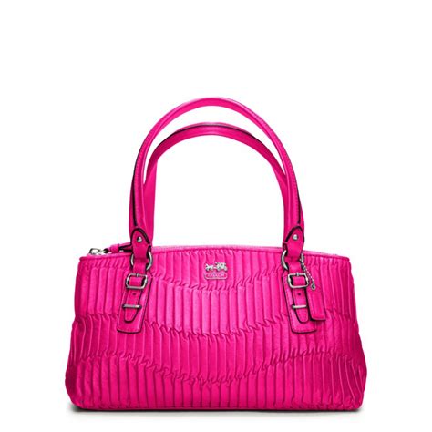 By now you already know that, whatever you are looking for, you're sure. Coach Madison Gathered Leather Small Bag in Pink (silver ...