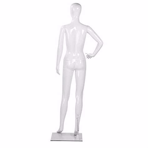 Female Glossy White Full Body Mannequin Pose Display Warehouse Retail Fixtures Display