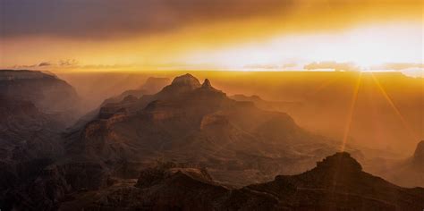 Nature Photography Landscape Desert Sunset Mist Sun Rays Grand