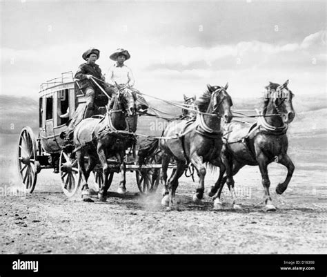 Two Men Driving A Stagecoach Stock Photo 52423739 Alamy