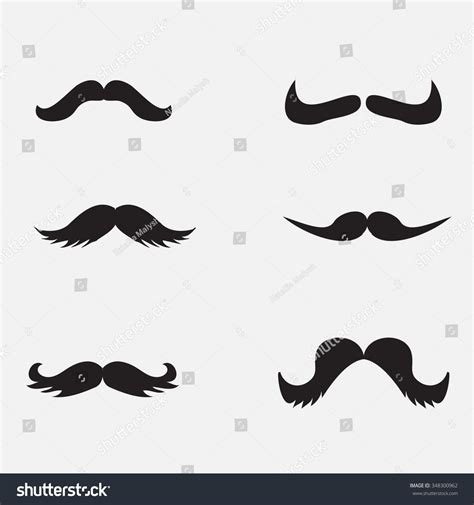 Set Of Mustache Vector Illustration 348300962 Shutterstock