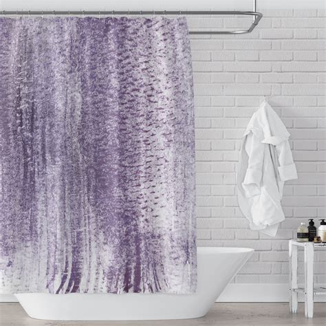 Lavender Purple Watercolor Stripes Shower Curtain Metro Shower Curtains