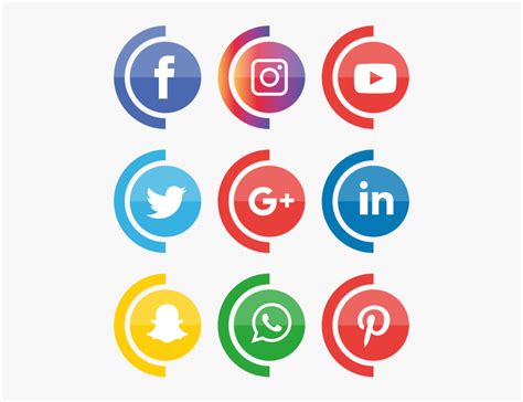 Social Media Icons Set Transparent Background Social Media Icons Png