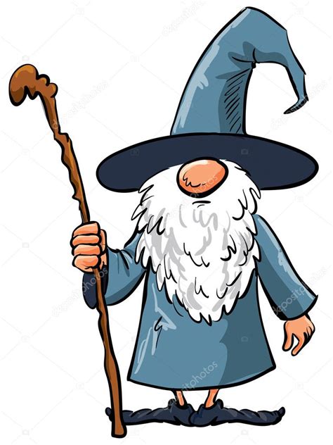 Simple Cartoon Wizard With Staff Stock Vector Image By ©antonbrand