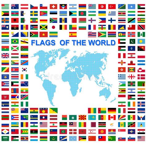 World Countries Flags With Names Stock Vector Illustration Of