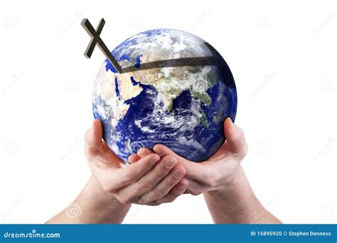 For God So Loved The World Holding In His Hands Stock Photo Image