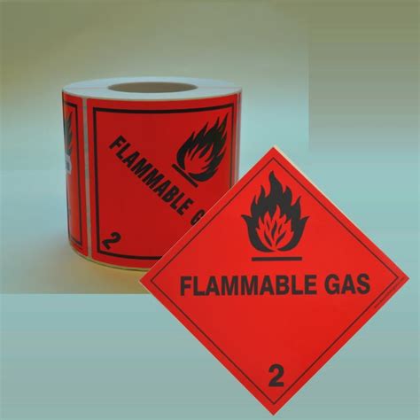 Flammable Gas Hazard Placard Self Adhesive Single Unit X Mm