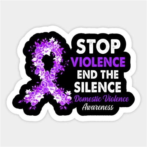 domestic violence awareness purple ribbon domestic violence awareness purple sticker teepublic