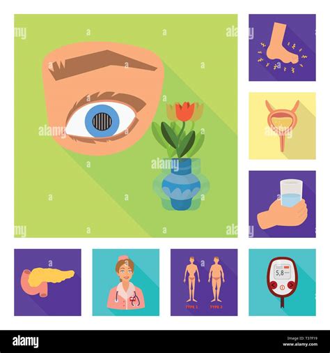 Vector Design Of Symptom And Disease Icon Collection Of Symptom And