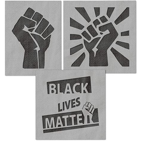 Buy Stencil Stop Blm Fist Stencil Set Black Lives Matter Stencils For