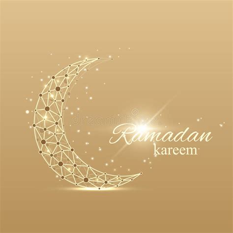 Ramadan Kareem De Achtergrond Van Tekstgroeten Gouden Die Maan Van